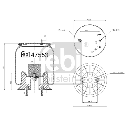 47553 - Bellow, air suspension 