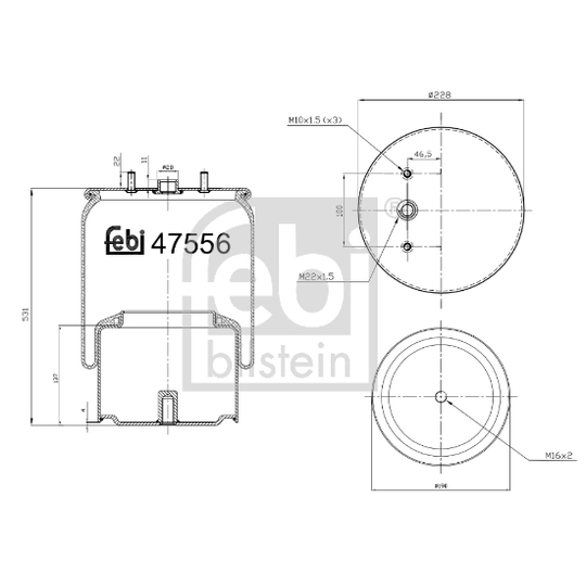 47556 - Bellow, air suspension 