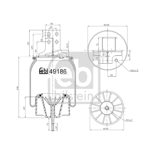 49186 - Bellow, air suspension 