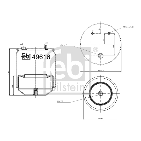 49616 - Bellow, air suspension 