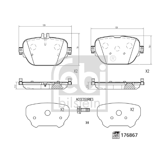 176867 - Brake Pad Set, disc brake 