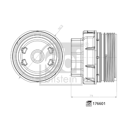 176601 - Cap, oil filter housing 