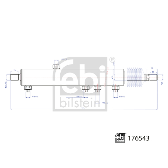 176543 - Arbetscylinder, servostyrning 