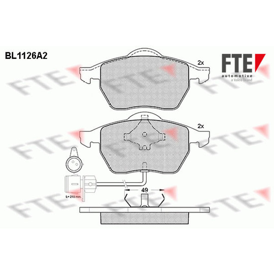 BL1126A2 - Brake Pad Set, disc brake 