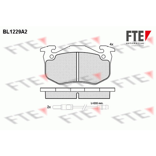 BL1229A2 - Brake Pad Set, disc brake 