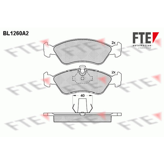 BL1260A2 - Brake Pad Set, disc brake 