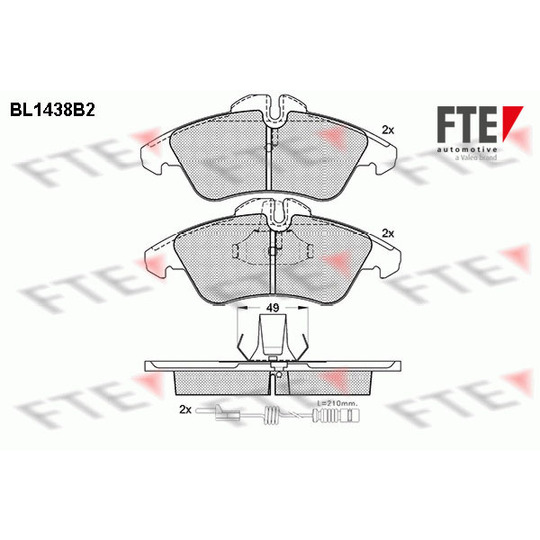 BL1438B2 - Brake Pad Set, disc brake 