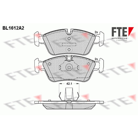 BL1612A2 - Brake Pad Set, disc brake 