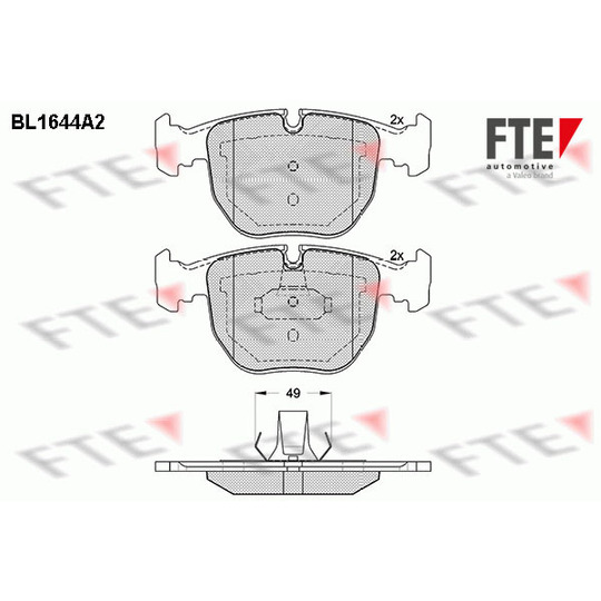 BL1644A2 - Brake Pad Set, disc brake 