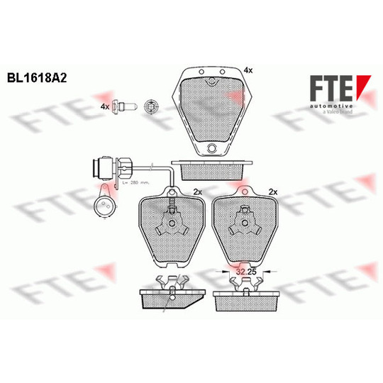 BL1618A2 - Brake Pad Set, disc brake 