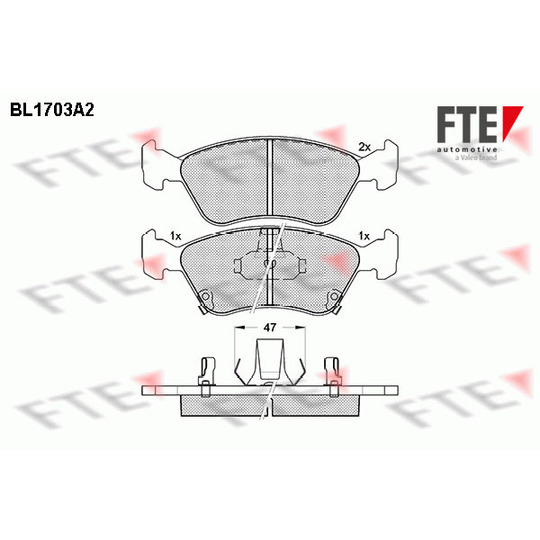 BL1703A2 - Brake Pad Set, disc brake 