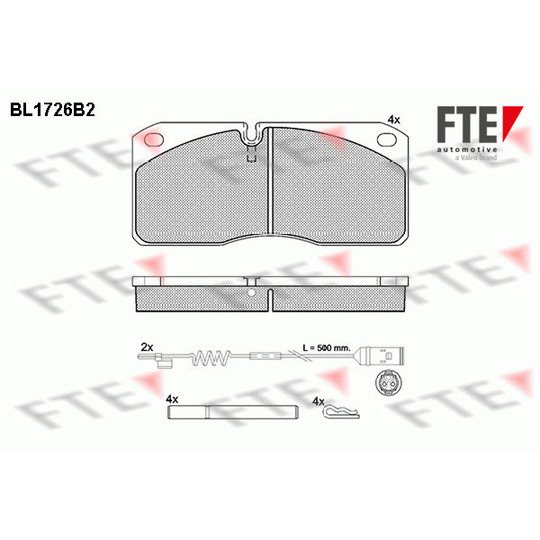 BL1726B2 - Brake Pad Set, disc brake 