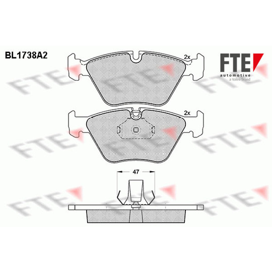 BL1738A2 - Brake Pad Set, disc brake 