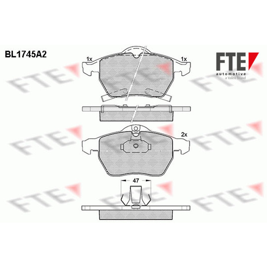 BL1745A2 - Brake Pad Set, disc brake 