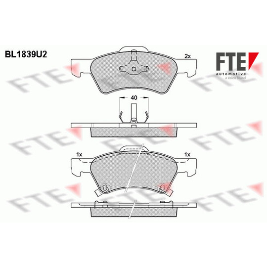 BL1839U2 - Brake Pad Set, disc brake 