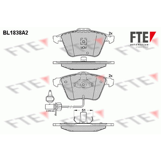 BL1838A2 - Brake Pad Set, disc brake 