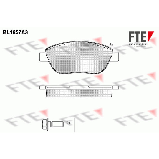 BL1857A3 - Brake Pad Set, disc brake 