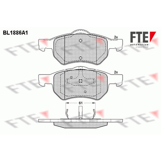 BL1886A1 - Brake Pad Set, disc brake 