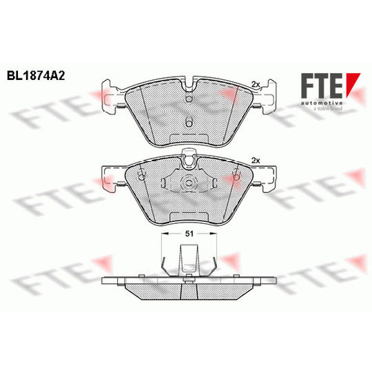BL1874A2 - Brake Pad Set, disc brake 