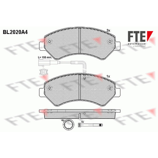 BL2020A4 - Brake Pad Set, disc brake 