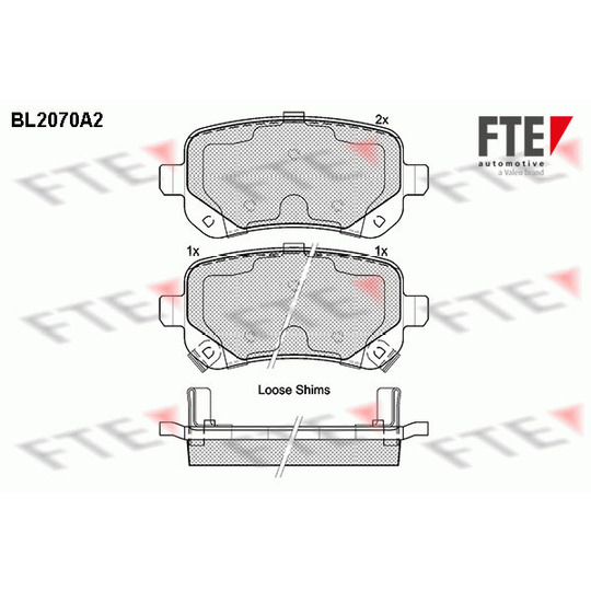 BL2070A2 - Brake Pad Set, disc brake 