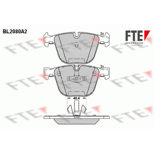 BL2080A2 - Piduriklotsi komplekt, ketaspidur 