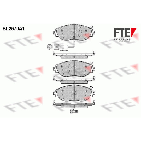 BL2670A1 - Brake Pad Set, disc brake 