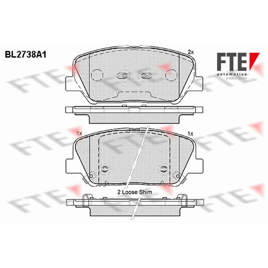 BL2738A1 - Brake Pad Set, disc brake 