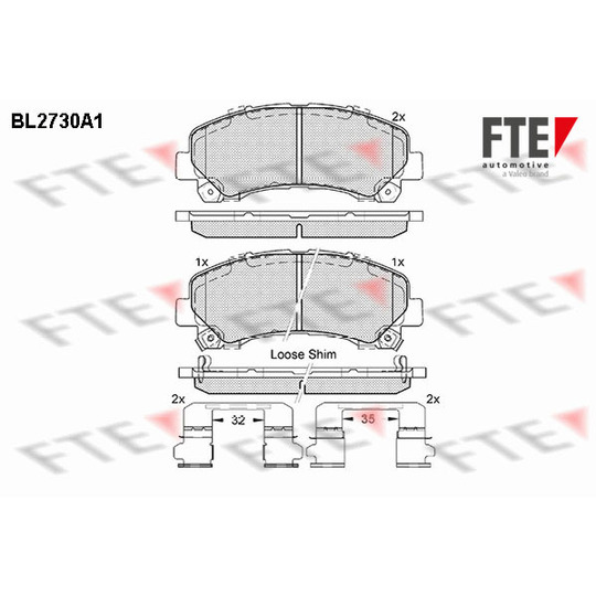 BL2730A1 - Brake Pad Set, disc brake 
