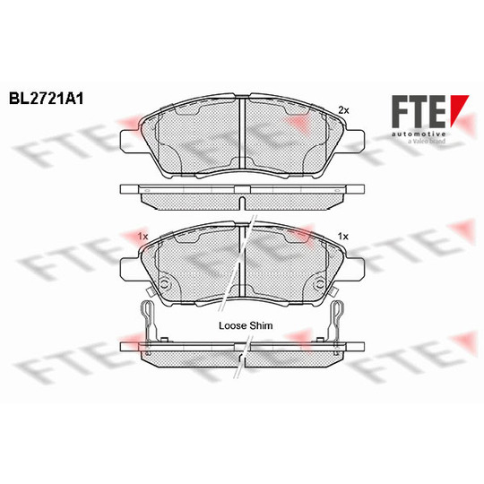 BL2721A1 - Brake Pad Set, disc brake 