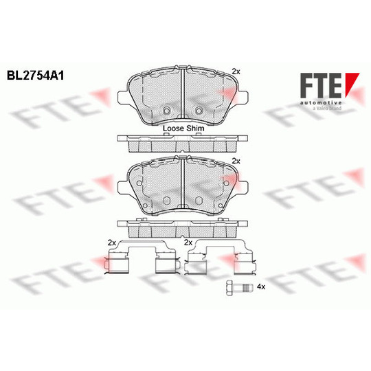 BL2754A1 - Brake Pad Set, disc brake 