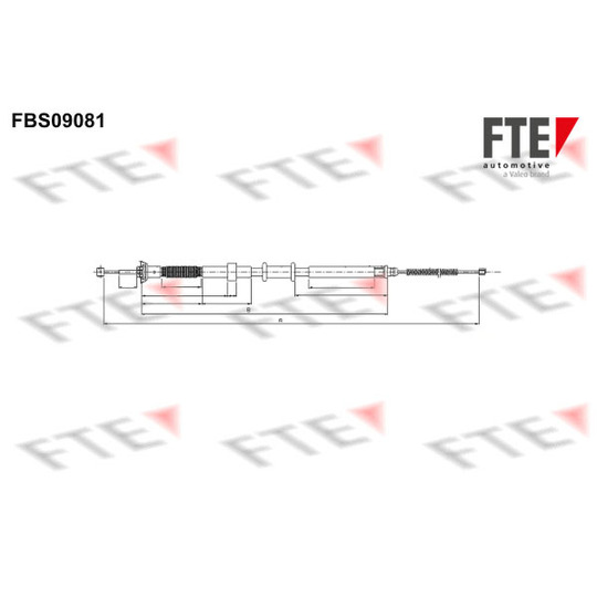 FBS09081 - Vajer, parkeringsbroms 