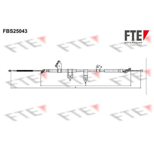 FBS25043 - Vajer, parkeringsbroms 