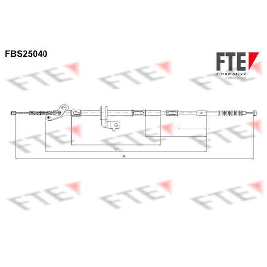 FBS25040 - Vajer, parkeringsbroms 