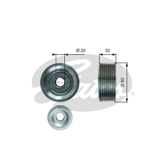 T36631 - Deflection/Guide Pulley, v-ribbed belt 