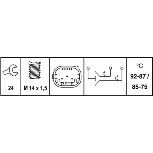 6ZT 007 835-051 - Temperature Switch, radiator fan 