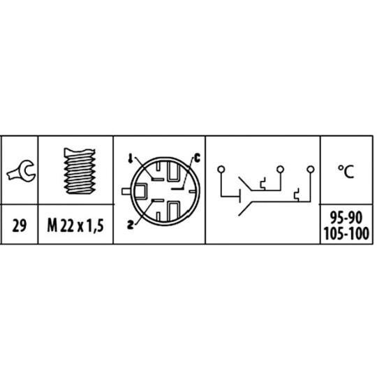 6ZT 181 611-071 - Temperature Switch, radiator fan 