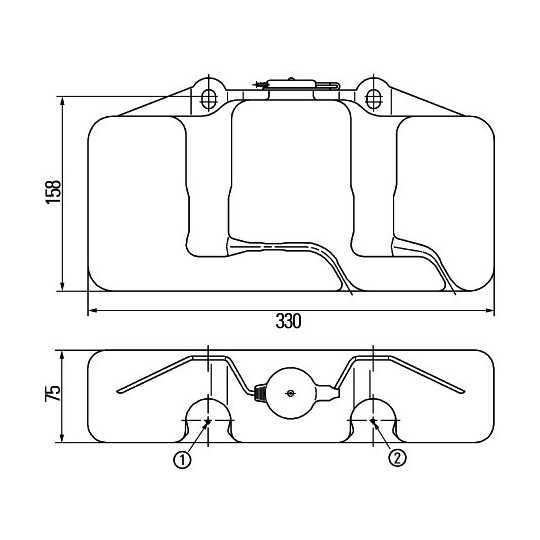 8BW 003 443-008 - Washer Fluid Tank, window cleaning 