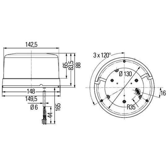 2XD 010 311-001 - Rotating Beacon 