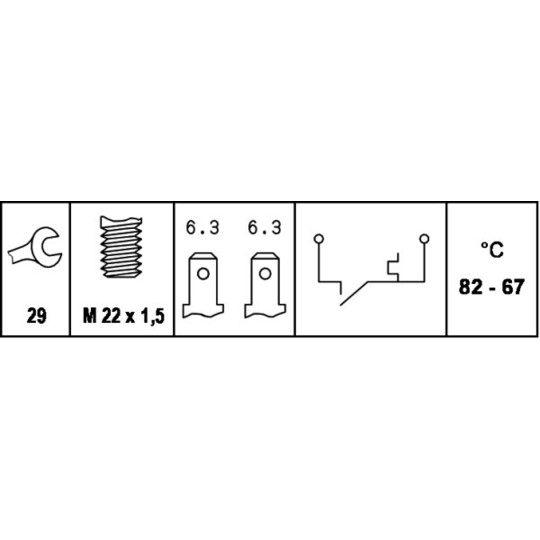 6ZT 007 800-011 - Temperature Switch, radiator fan 