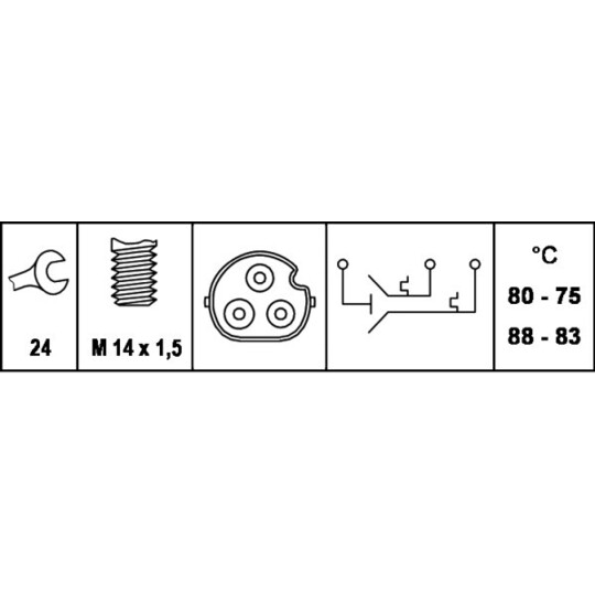 6ZT 007 837-101 - Termokontakt, kylarfläkt 