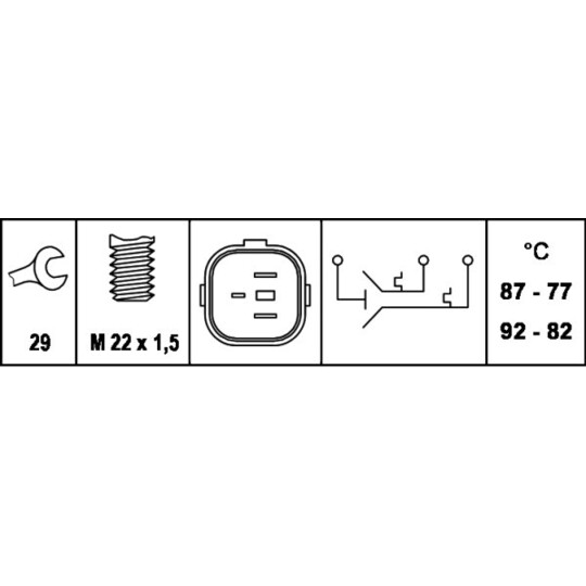 6ZT 007 837-071 - Temperatuurilülitus, radiaatorivent. 