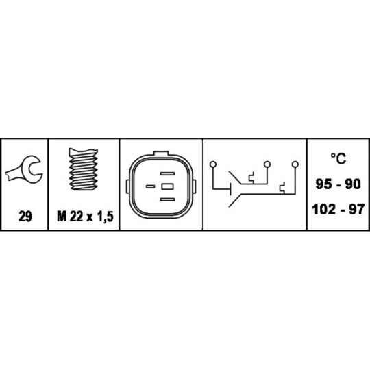 6ZT 007 837-061 - Temperature Switch, radiator fan 