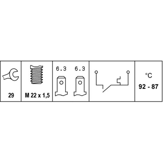 6ZT 007 800-001 - Temperature Switch, radiator fan 