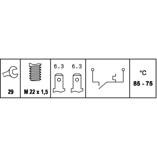 6ZT 007 800-041 - Temperature Switch, radiator fan 