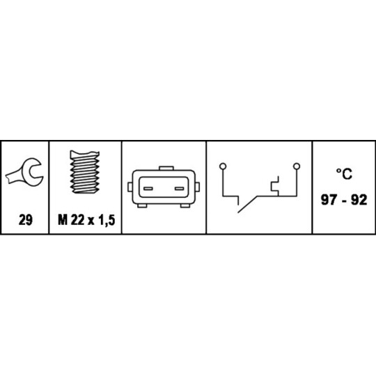 6ZT 007 801-051 - Temperature Switch, radiator fan 