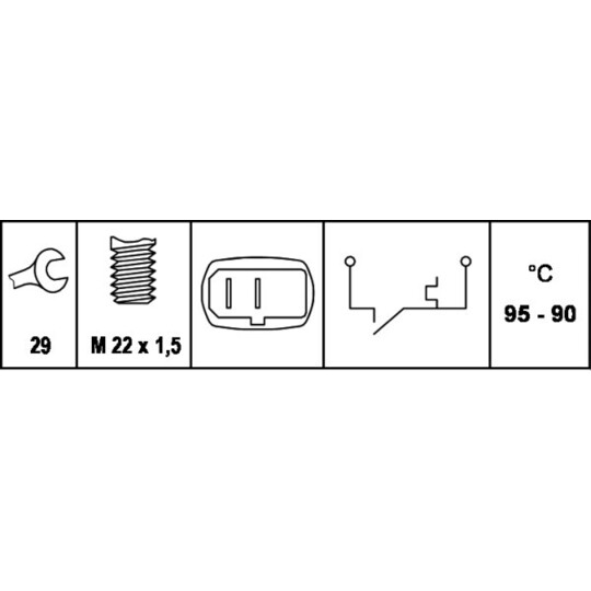 6ZT 007 801-001 - Temperature Switch, radiator fan 