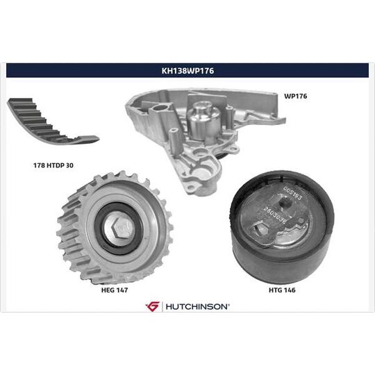 KH 138WP176 - Vattenpump + kuggremssats 