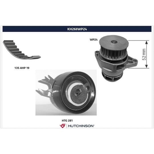 KH 268WP24 - Vattenpump + kuggremssats 