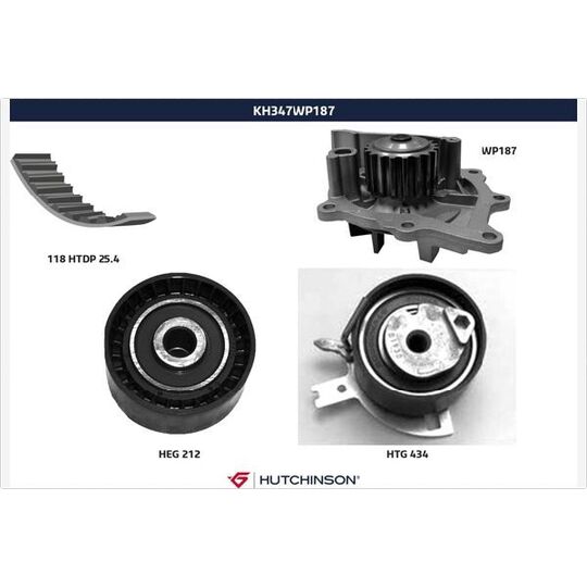 KH 347WP187 - Water Pump & Timing Belt Set 